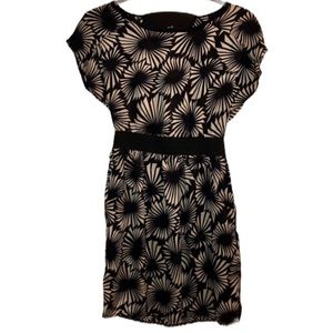 Annabella Black/Cream Floral Dress, Back Cutouts